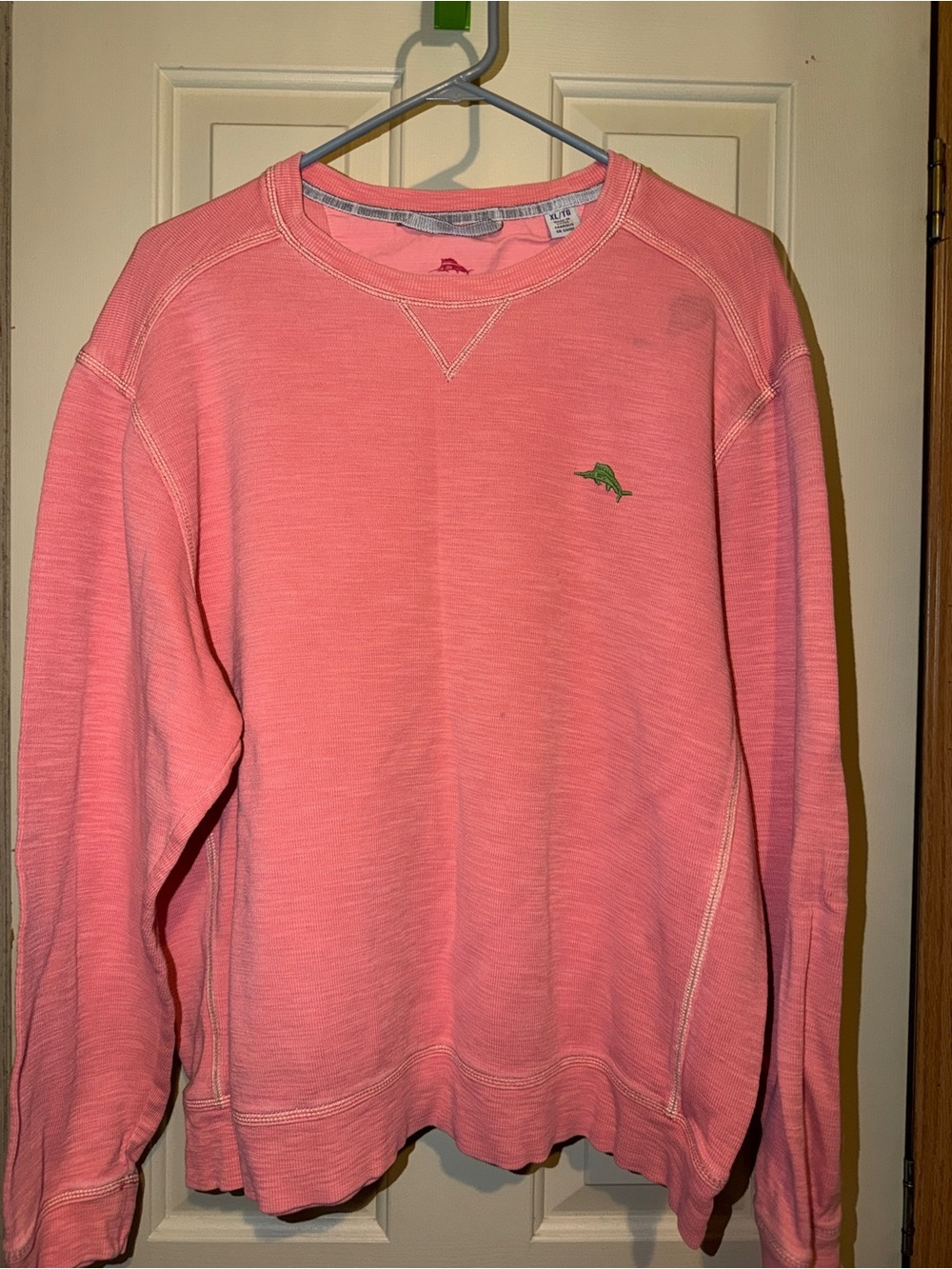 Tommy Bahama Pink Crewneck Sweater with Green Logo